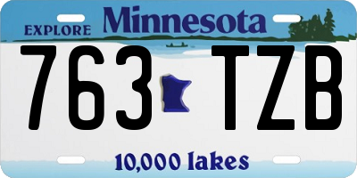 MN license plate 763TZB