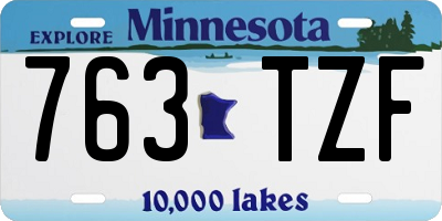 MN license plate 763TZF