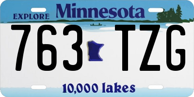 MN license plate 763TZG