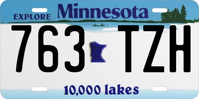 MN license plate 763TZH