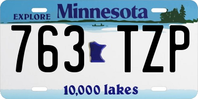 MN license plate 763TZP