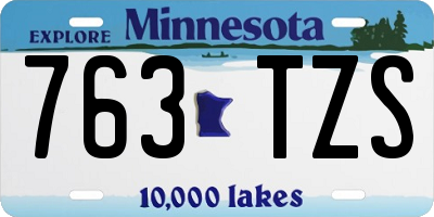MN license plate 763TZS
