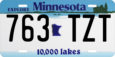 MN license plate 763TZT