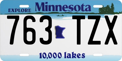 MN license plate 763TZX