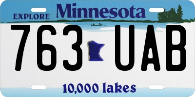 MN license plate 763UAB