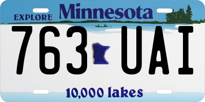 MN license plate 763UAI