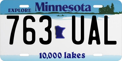 MN license plate 763UAL