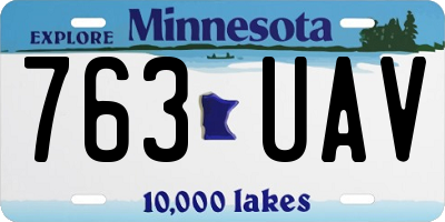 MN license plate 763UAV