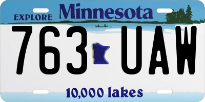 MN license plate 763UAW