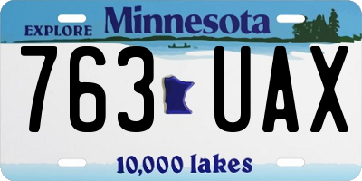 MN license plate 763UAX