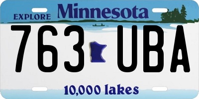 MN license plate 763UBA