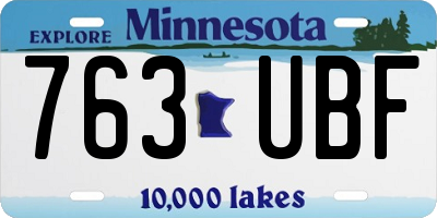 MN license plate 763UBF