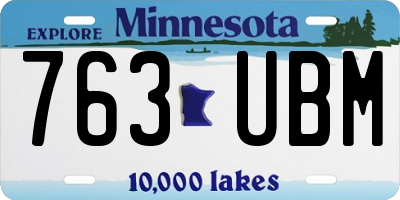MN license plate 763UBM