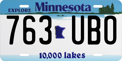 MN license plate 763UBO