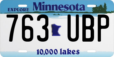 MN license plate 763UBP