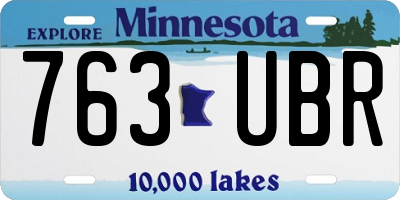 MN license plate 763UBR