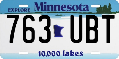 MN license plate 763UBT