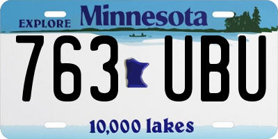MN license plate 763UBU