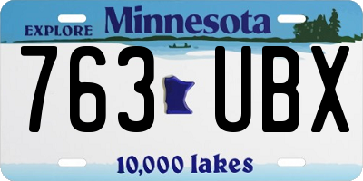 MN license plate 763UBX