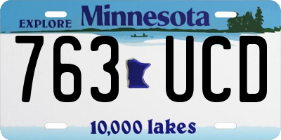 MN license plate 763UCD