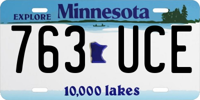 MN license plate 763UCE
