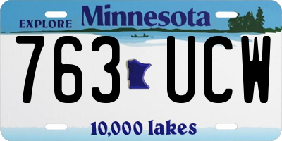 MN license plate 763UCW