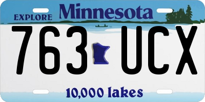 MN license plate 763UCX