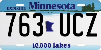 MN license plate 763UCZ