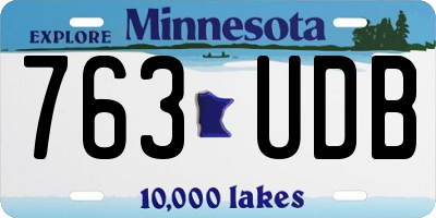 MN license plate 763UDB