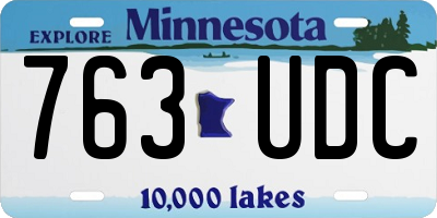 MN license plate 763UDC