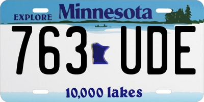 MN license plate 763UDE