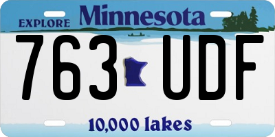 MN license plate 763UDF