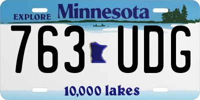 MN license plate 763UDG