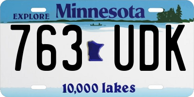 MN license plate 763UDK