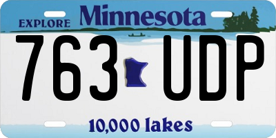 MN license plate 763UDP