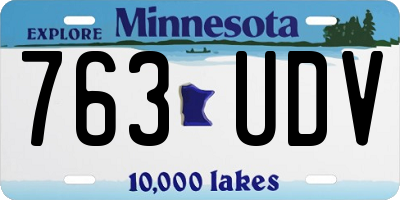 MN license plate 763UDV