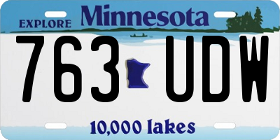 MN license plate 763UDW