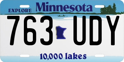 MN license plate 763UDY