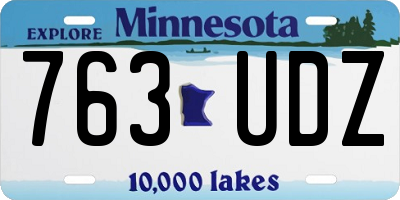 MN license plate 763UDZ