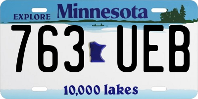 MN license plate 763UEB