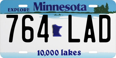 MN license plate 764LAD