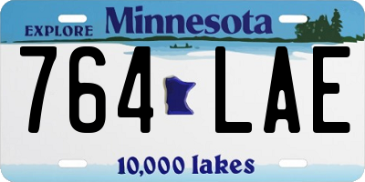 MN license plate 764LAE