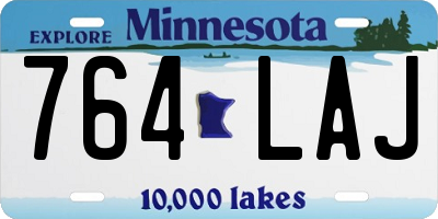 MN license plate 764LAJ