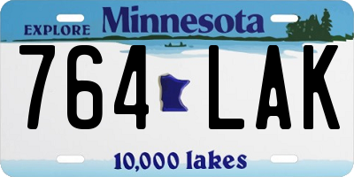 MN license plate 764LAK