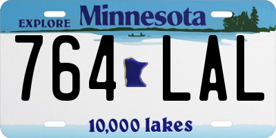 MN license plate 764LAL