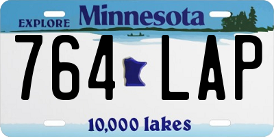 MN license plate 764LAP