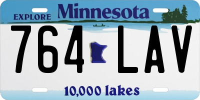 MN license plate 764LAV