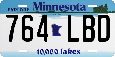 MN license plate 764LBD