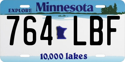 MN license plate 764LBF