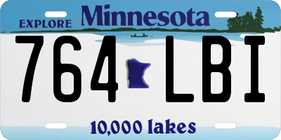 MN license plate 764LBI